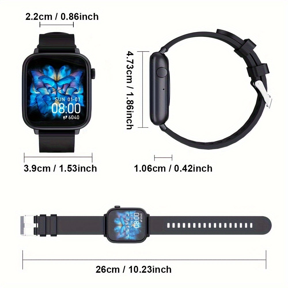 Smartwatch 1.83 Inch Full Touchscreen Wireless Calling Fitness Tracker with Pedometer Calories 100+ Exercise Modes Compatible with Android and iPhone