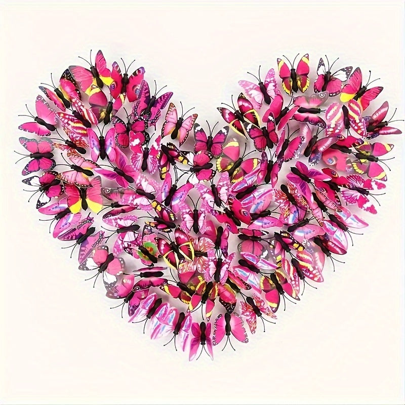 40 Vibrant Faux Butterflies Plastic Decor for Crafts Wall Art Home and Living