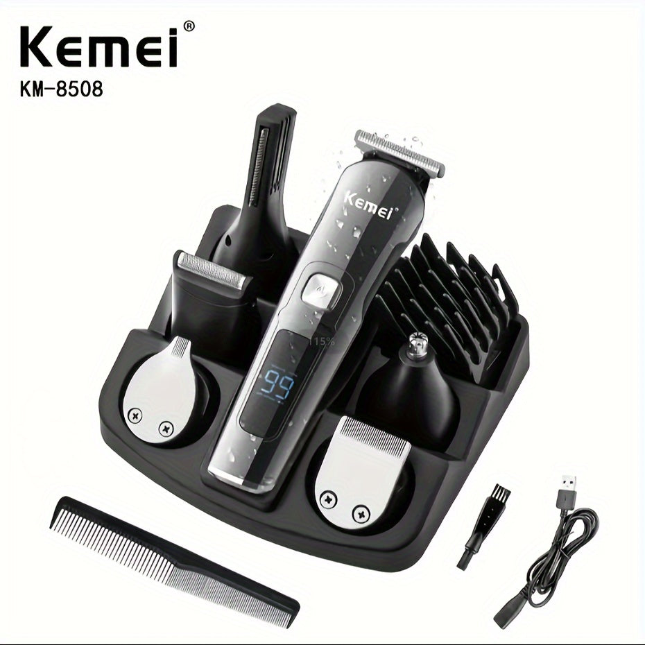 6-in-1 Men's Grooming Kit Cordless Trimmer for Body Beard Nose Hair USB Rechargeable