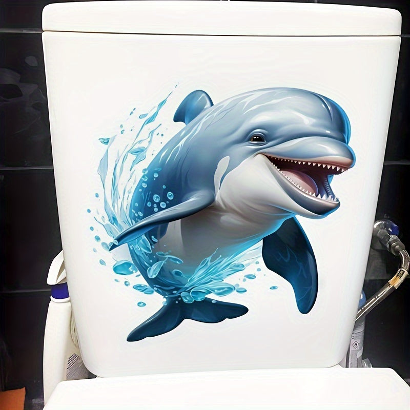 Waterproof Wall Decals for Bathroom and Living Room, Dolphin and Ocean Friends PVC Stickers