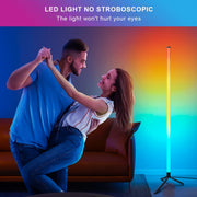 RGB Color Changing LED Floor Lamp with Music Sync Remote Control Adjustable Height 105cm USB Power for Dance Rooms Game Rooms and Parties