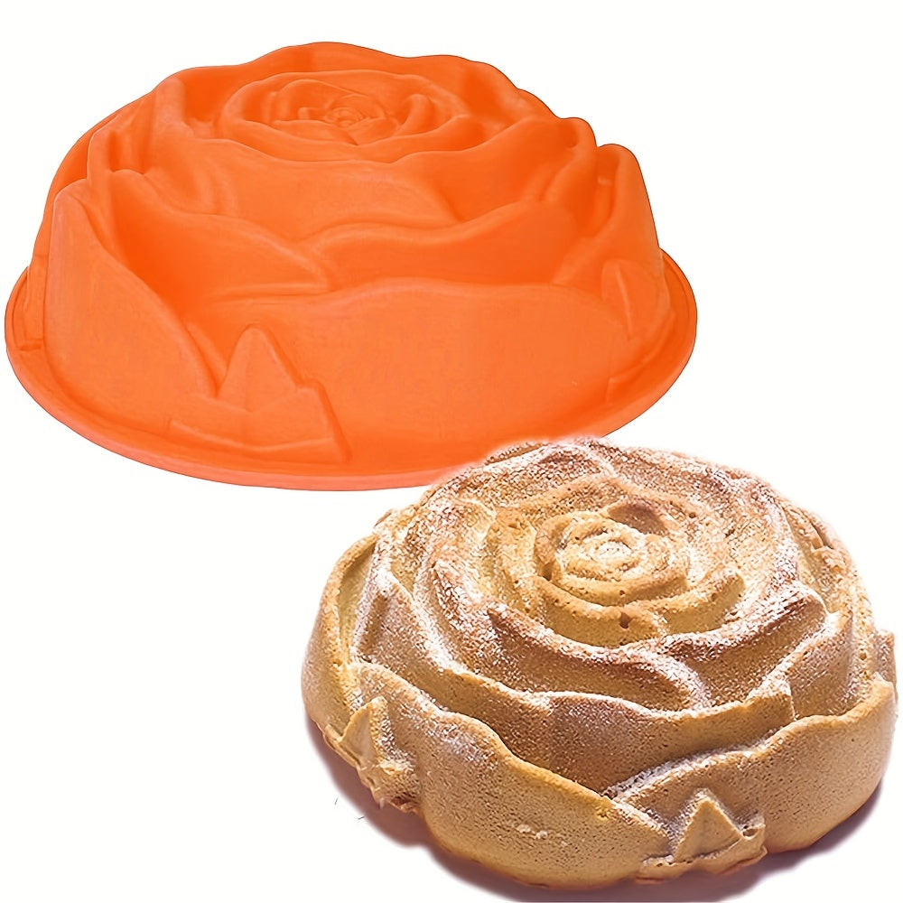 Silicone Cake Pan 24cm with Rose Flower Design for Baking and Pastries