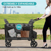 Universal Fit Stroller Wagon Cargo Net with Organizer for Large Storage