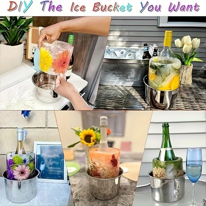 Ice Mold Wine Bottle Cooler Champagne Bucket with Transparent Freezable Design