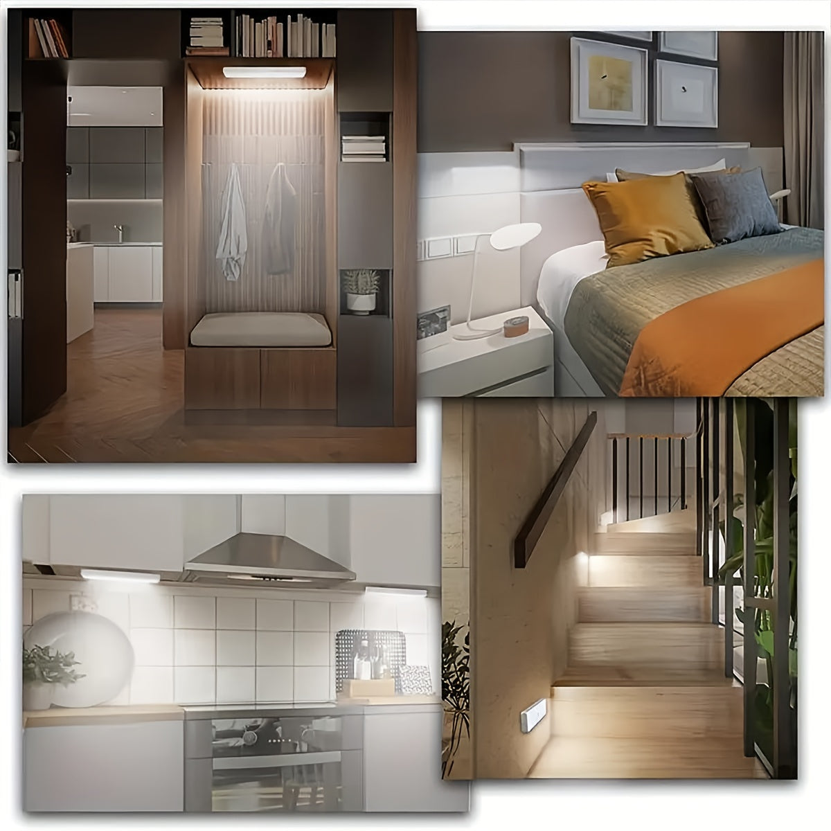 Rechargeable Magnetic LED Strip Light with Motion Sensor for Closets Cabinets and Kitchens