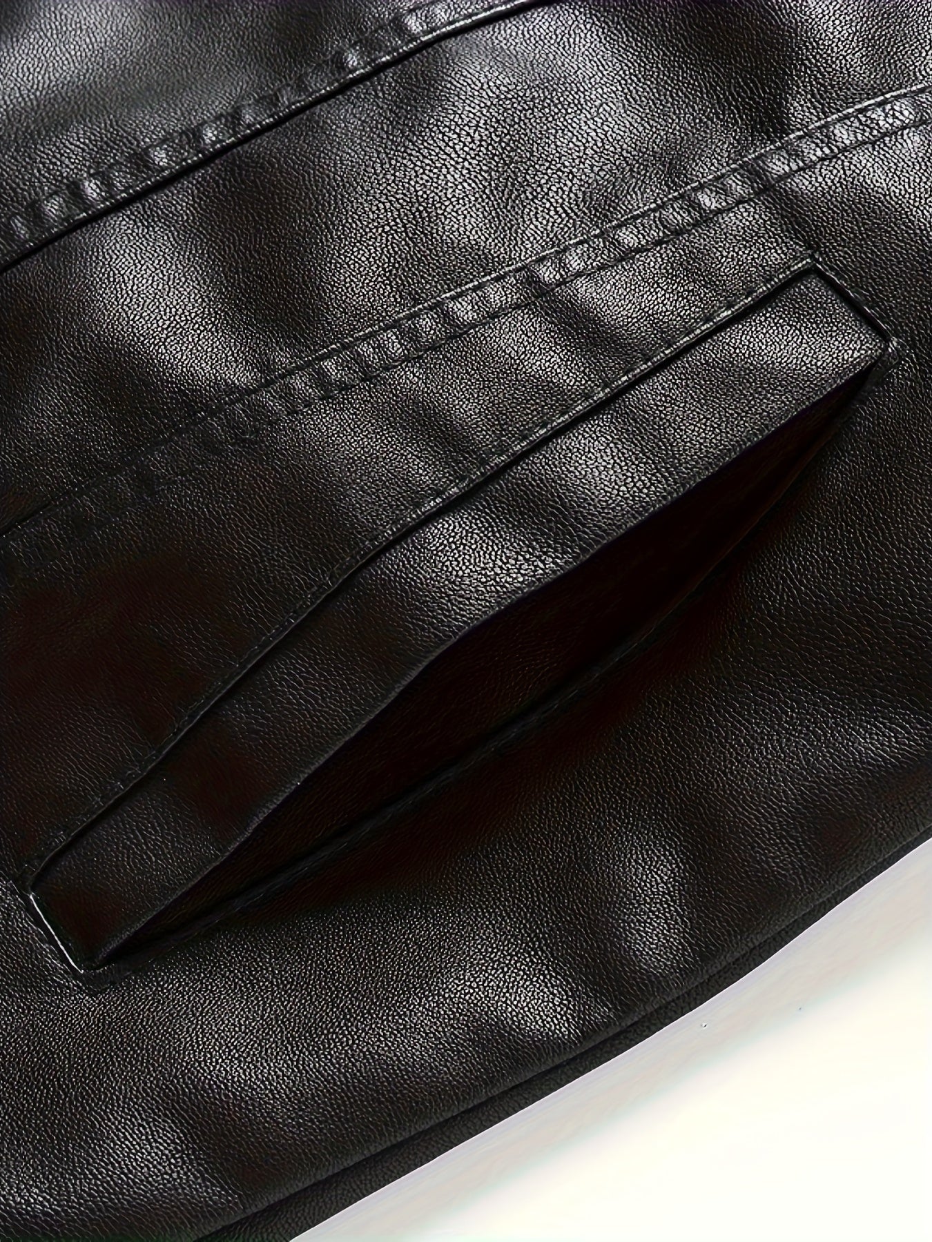 Erkaklar uchun PU charm kurtka, cho'ntaklar bilan, kuz va qish uchun zamonaviy zip-up