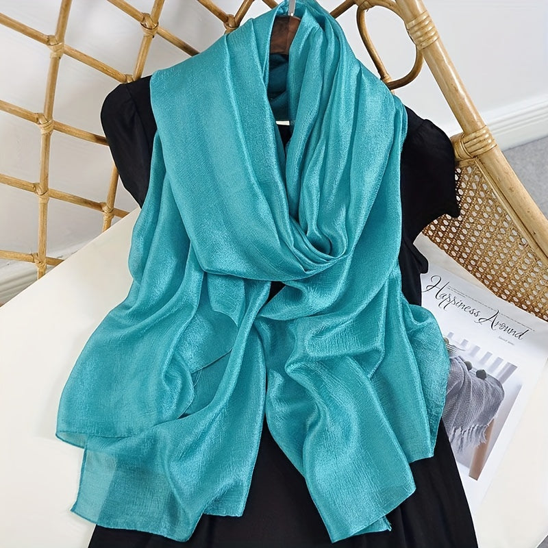 Yorug' Chiffon sharf quyoshdan himoya qiluvchi shalv plyajda tashqi faoliyatlar uchun polyester 70g/m²