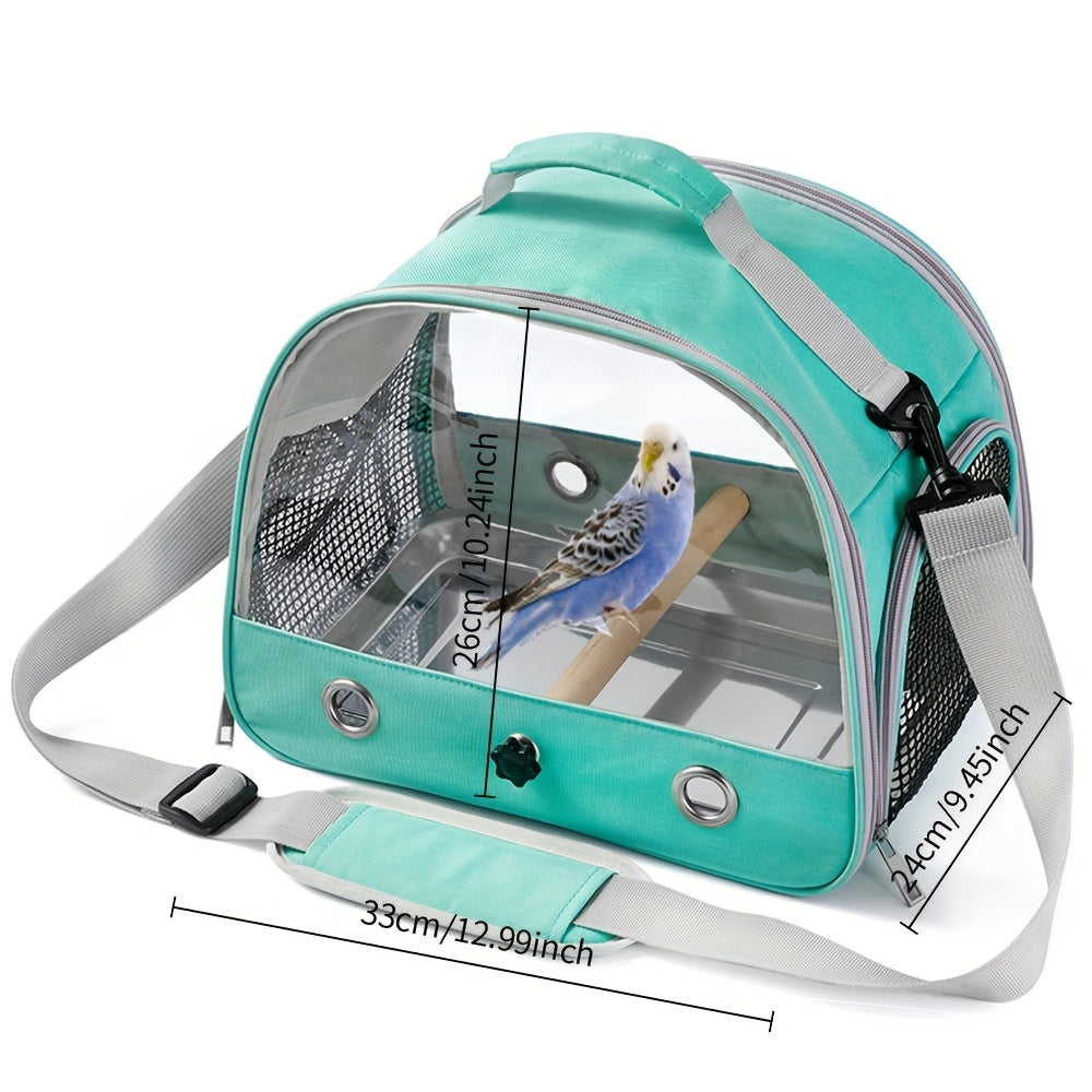 Portable Bird Carrier Bag for Small Pets Pigeons Parrots Oxford Cloth Grey