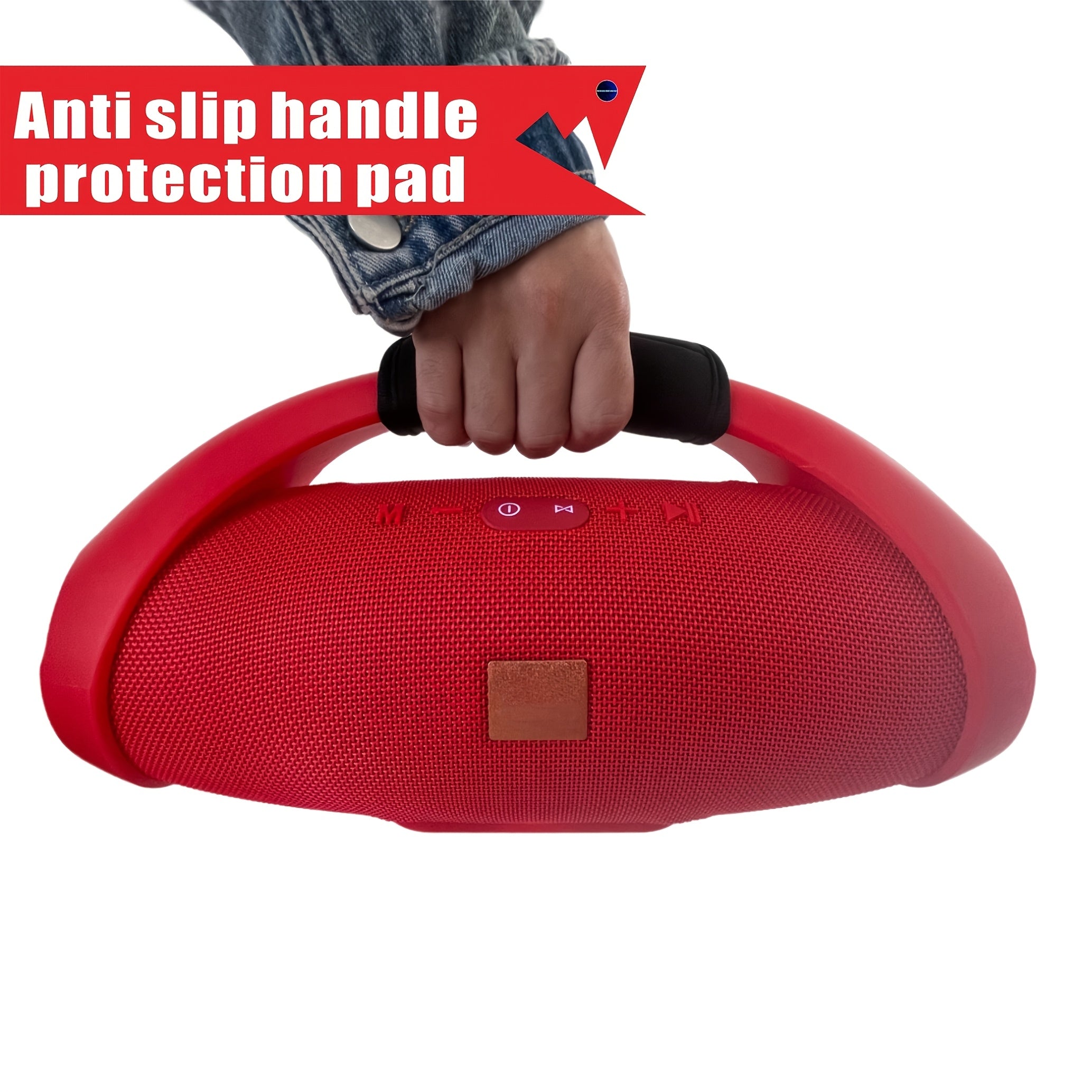 Black Textile Square Handle Cover for Speaker Replacement Anti-Slip Grip