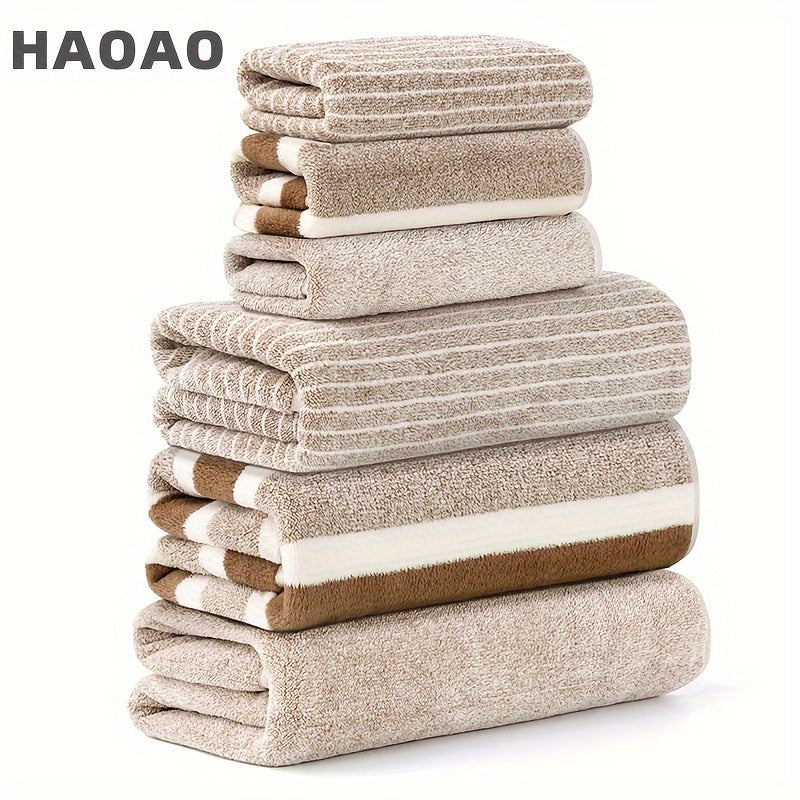 6-Piece Ultra-Soft Coral Fleece Towel Set with Bath and Hand Towels