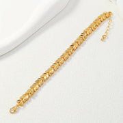 Gold Plated Tribal Design Copper Wheat Sheaf Open Cuff Bracelet for Women