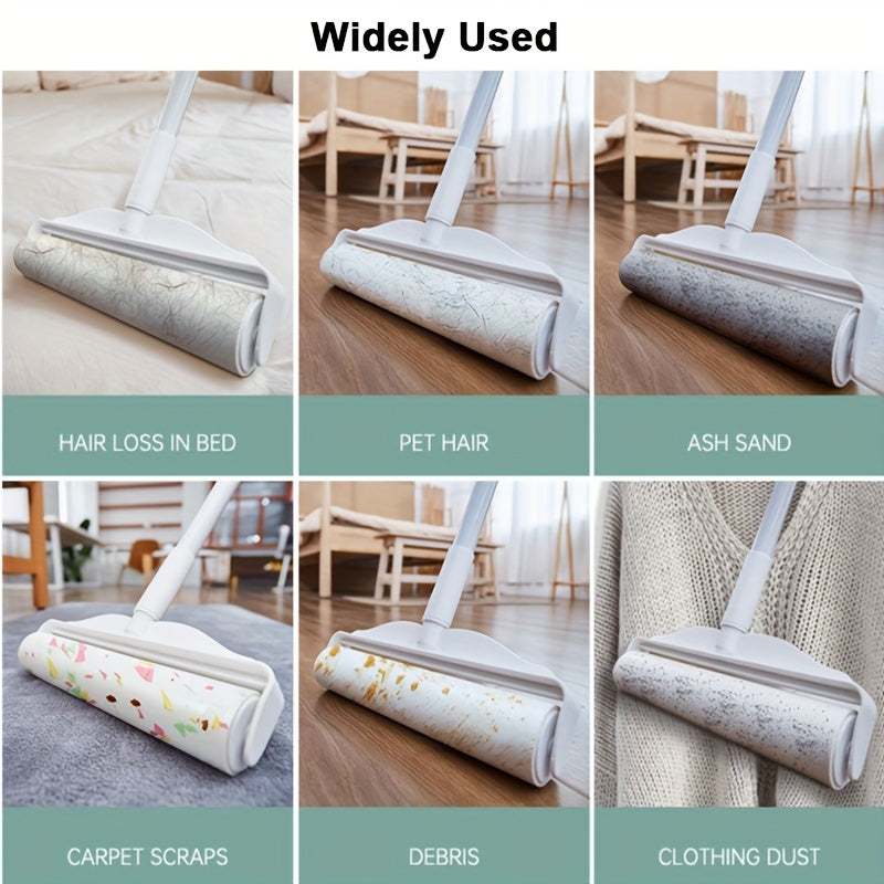 Pet Hair Remover Tool Long Roller Sticky Brush for Sofa Carpet Dust Cleaning