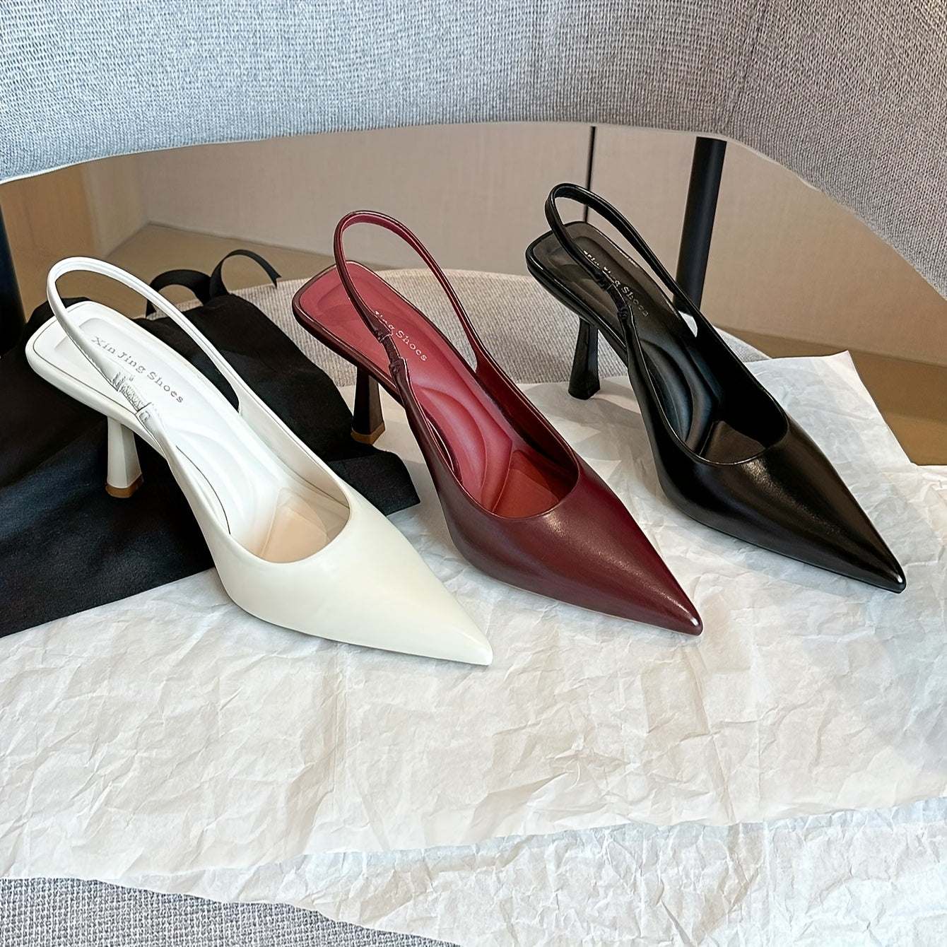 Women Pointed High Heeled Shoes Spring Autumn Elegant Slip-On