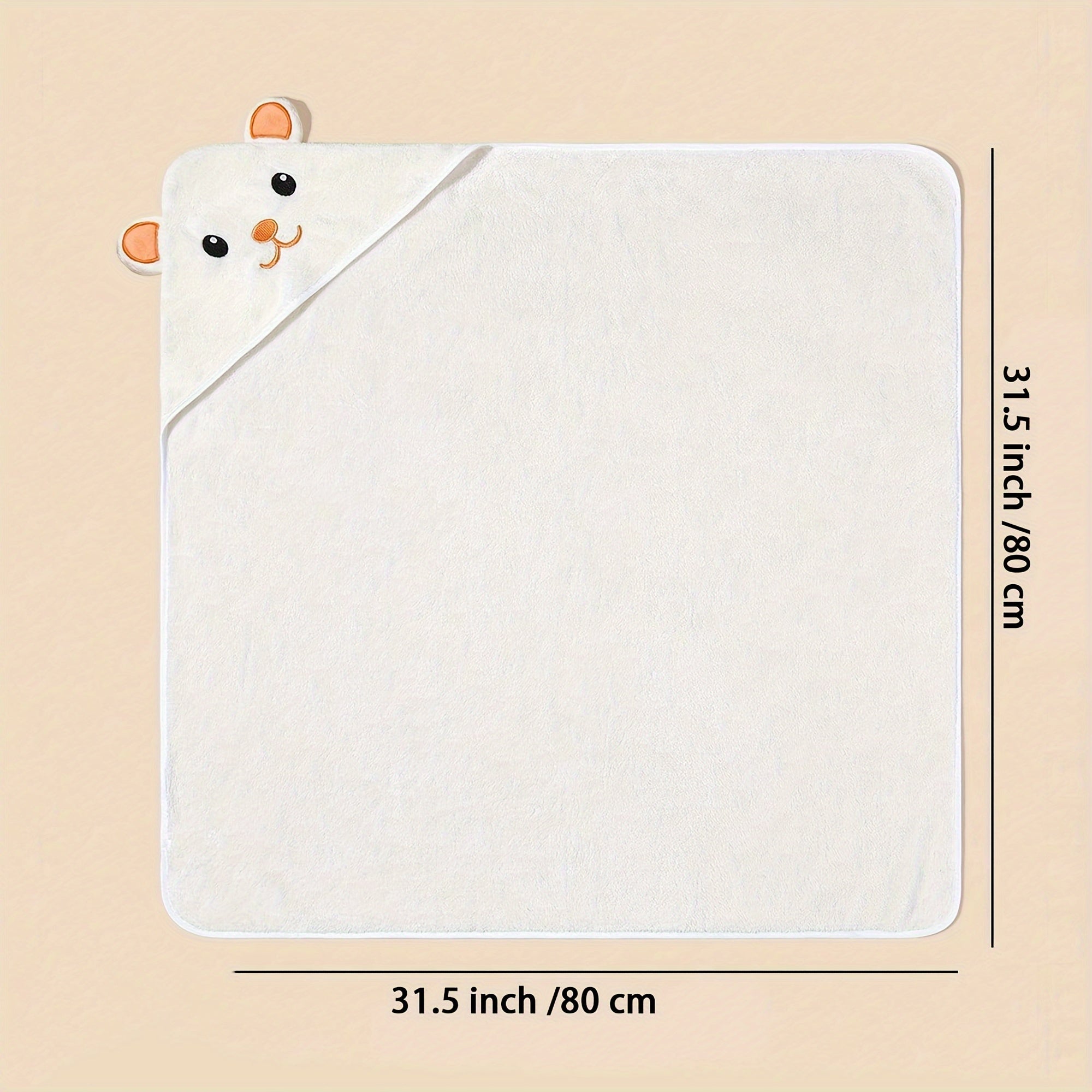 Kids' Soft Cotton Cartoon Towel for Kids White Cozy Blanket for Home and Travel