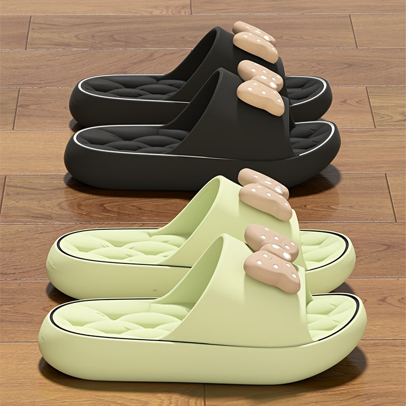 Women Soft Cotton Slip-On Slippers with Thick Soles for Bathroom Beach and Home