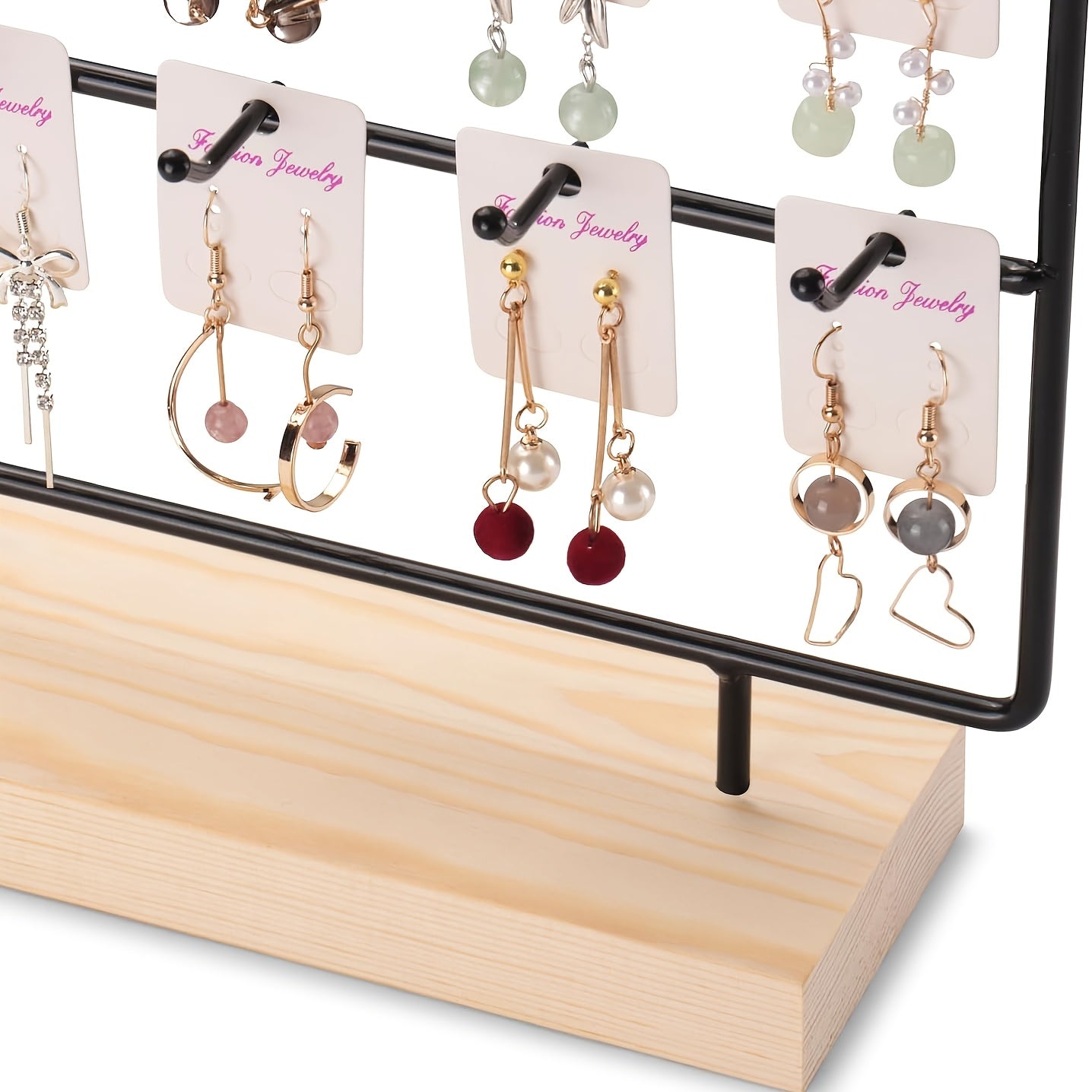 Exhibidor de joyería para pendientes y aretes con 15 colgadores de crochet