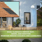 Solar Ventilation Fan Kit 15W Solar Panel with Removable Pipes for Home Exhaust