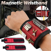 Magnetic Wristband for Screws Nails and Drills Red Fabric Tool Holder