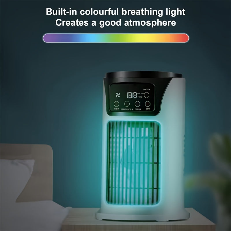 USB Air Conditioner Fan with Humidifier Cool White