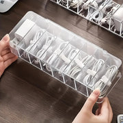 Plastic Desktop Cable Storage Box for Organizing Charging Cables in Bedroom Office Study