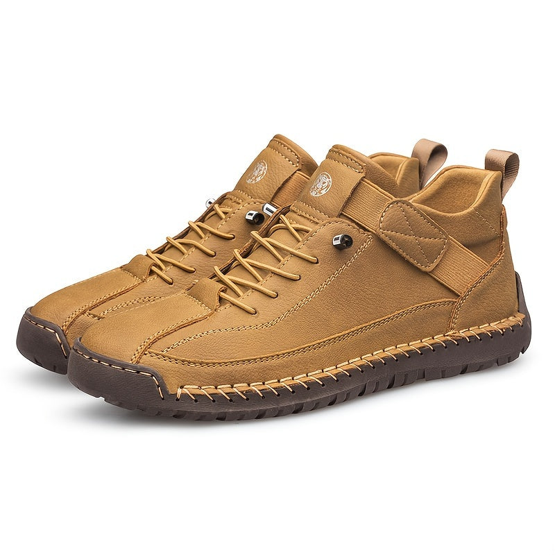 Zapatillas altas para hombre con banda elástica, suela de goma, casuales, para calle, senderismo, todas las estaciones