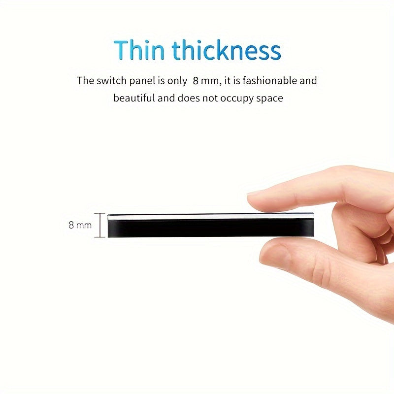 Smart Touch Wall Switch WiFi App Control Tempered Glass 86mm Single or Zero Wire Replacement in White or Golden