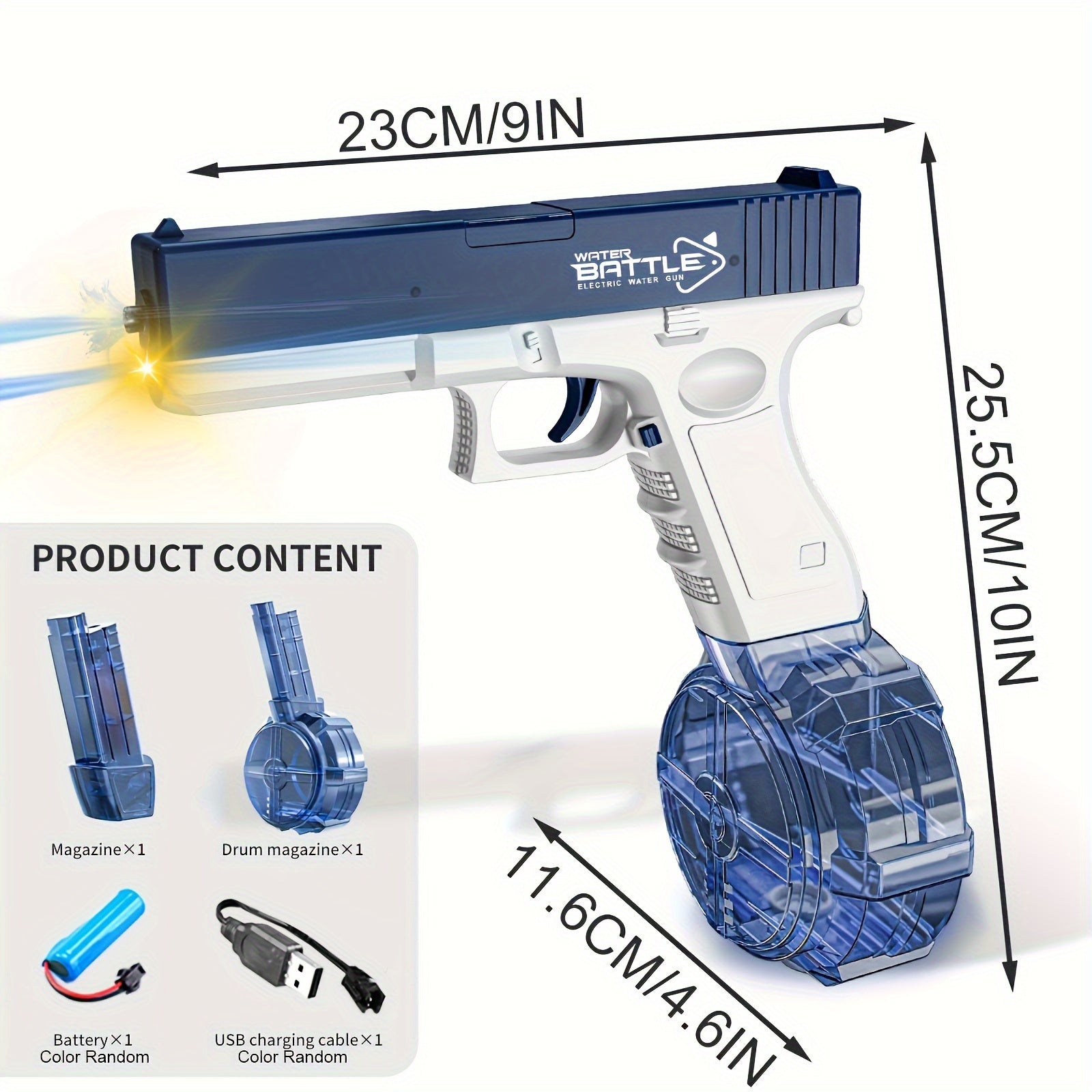 Электрический водяной пистолет с дальностью 9,75 м, большой емкостью разбрызгиватель, светильники для летней пляжной вечеринки