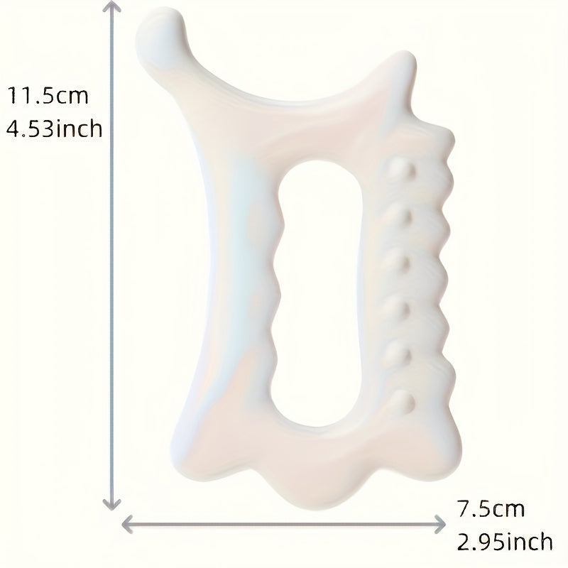 Ergonomik Bionik Barmoq Massaj Qulfi chuqur fasya bo'shashishi va yuz konturini shakllantirish uchun, mustahkam PP materialidan tayyorlangan, universal o'lchamda, elektrsiz va oq rangda.