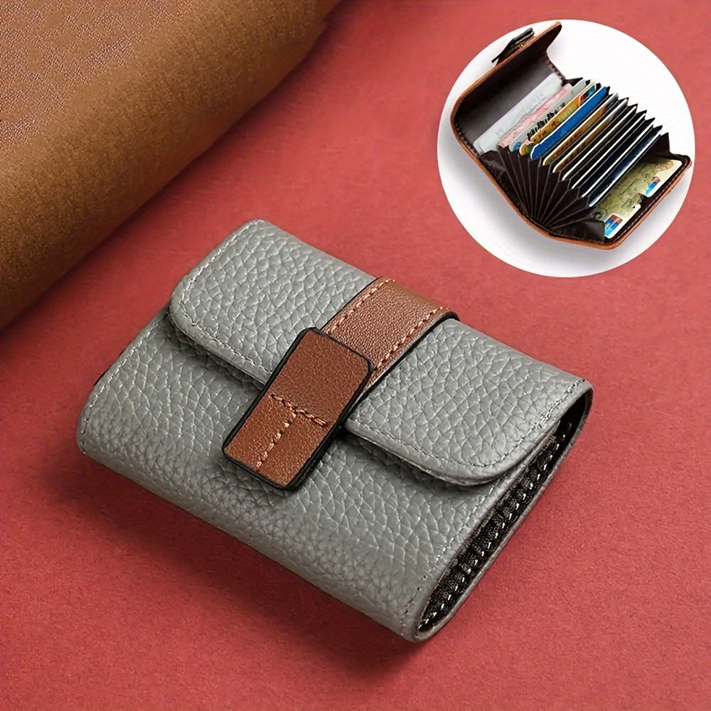 Women's Colorblock Short Wallet with Multiple Card Slots and Snap Closure