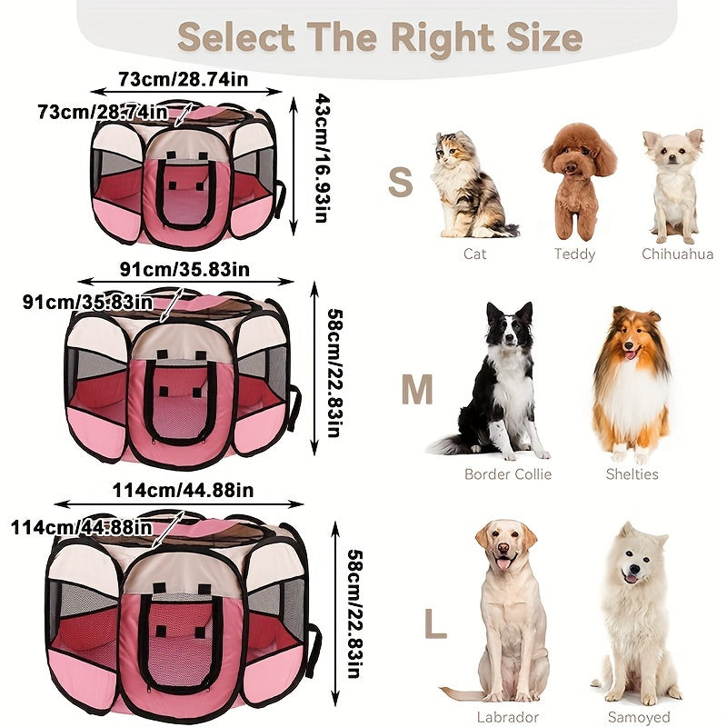 Foldable Cat Tent Bed with Paw Print Design, Polyester, Indoor Outdoor Use