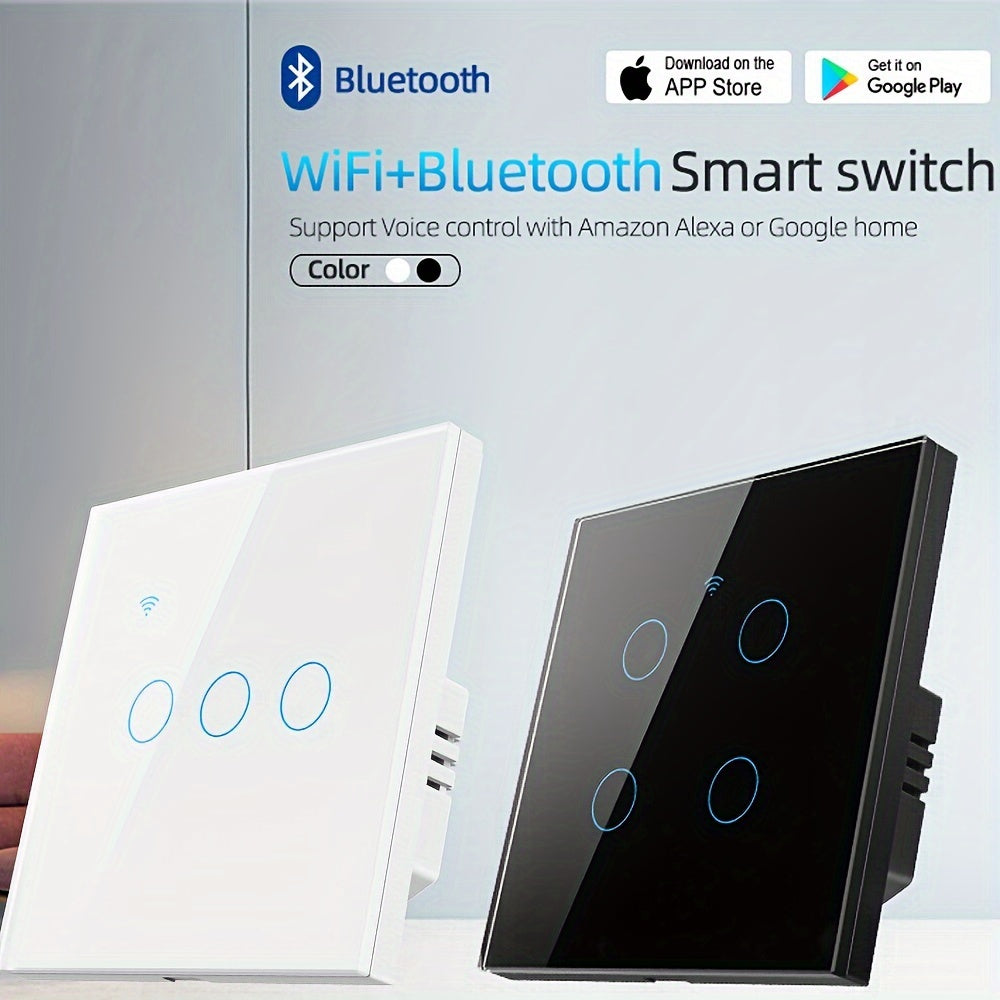WiFi Smart Light Switch Single Pole Voice Control Compatible with Alexa and Google Assistant