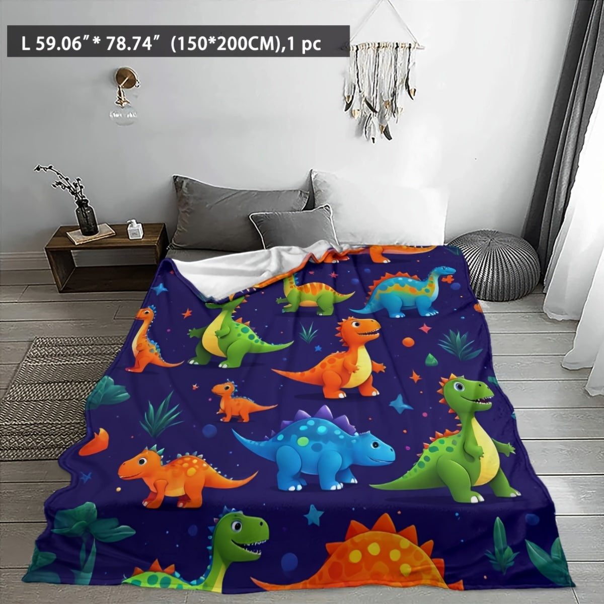 Dinosaur Fleece Blanket Cozy All-Season Warmth for Kids and Adults