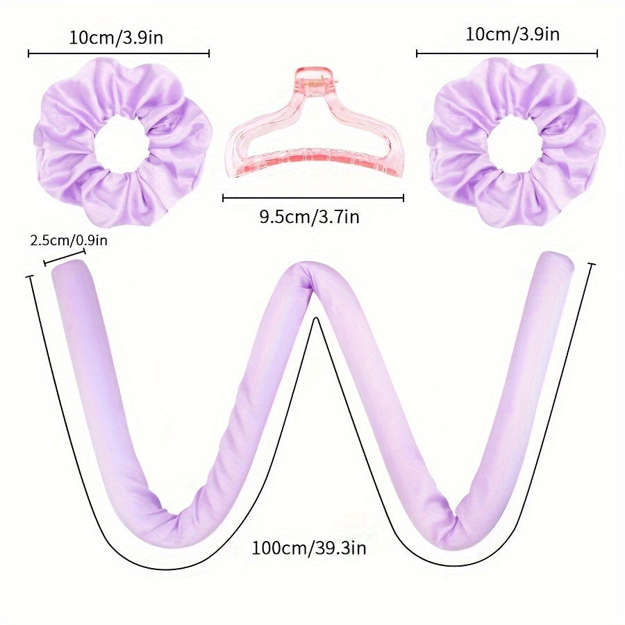 Juego de rulos sin calor para mujer con clips antideslizantes y lazos para el cabello