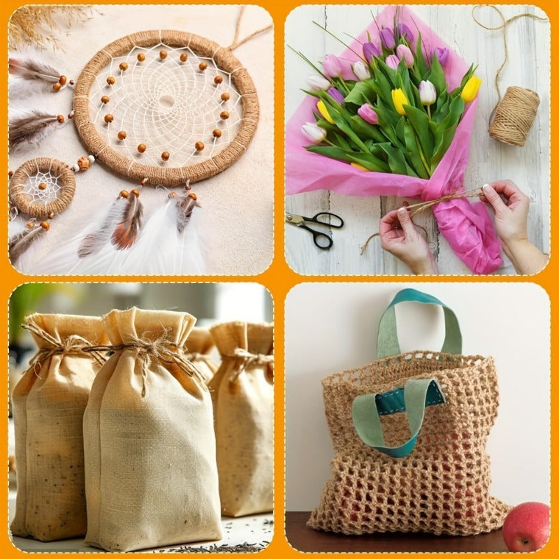 Durable Jute Rope 656 Feet 2mm Thick for Crafts Gardening Gift Wrapping Decorations