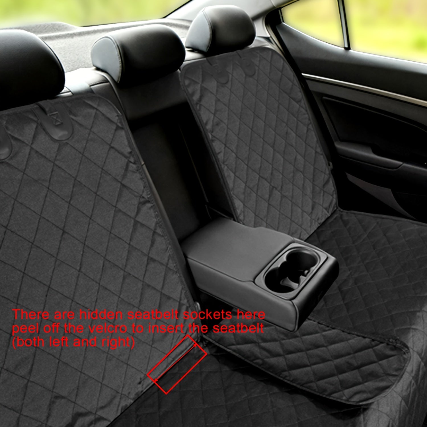 Universal Quilted Car Rear Seat Cushion Heavy Duty Polyester Adjustable