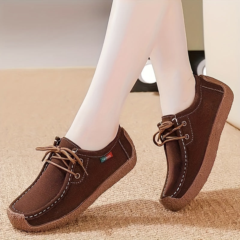 Women's Red Slip-On Loafers with Faux Leather Upper and PU Sole