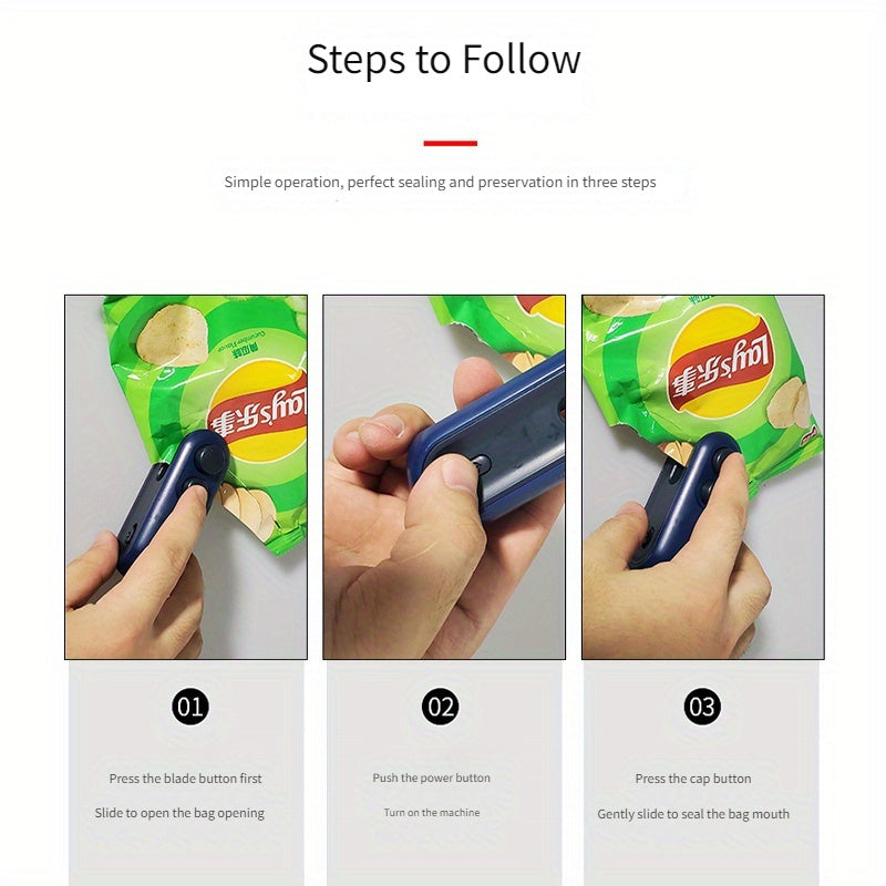 Qo‘l bilan ishlaydigan batareyali oziq-ovqat yopishtiruvchi, USB bilan quvvatlanadigan plastmassa vakuum yopishtiruvchi, atıştırmalıklar va oziq-ovqatni saqlash uchun