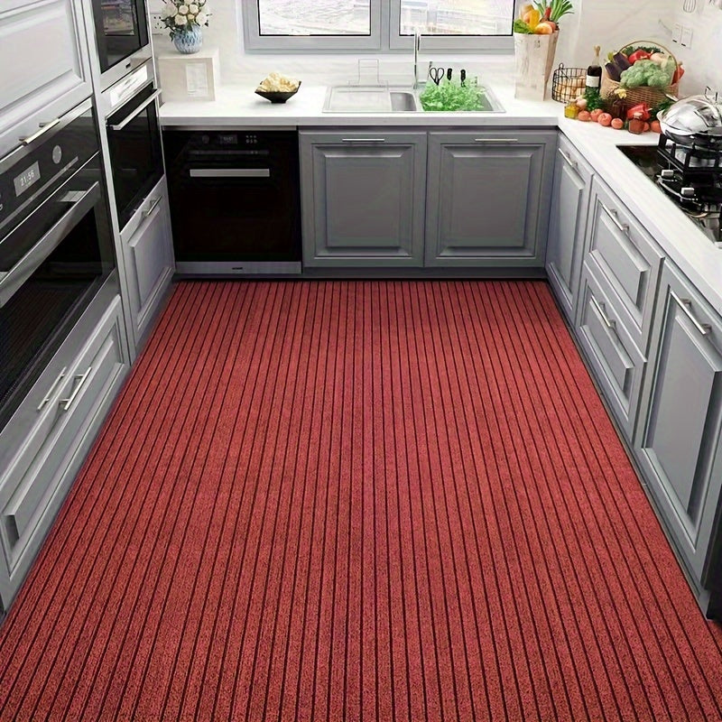 Non-Slip 7-Stripes Carpet Waterproof Stain-Resistant Medium Pile for Home Office