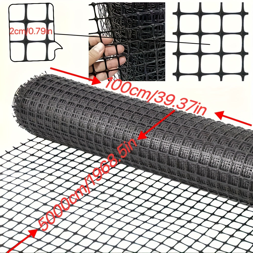 Valla de malla de plástico negro de 50m para jardín y granja con separación de agujeros de 2cm