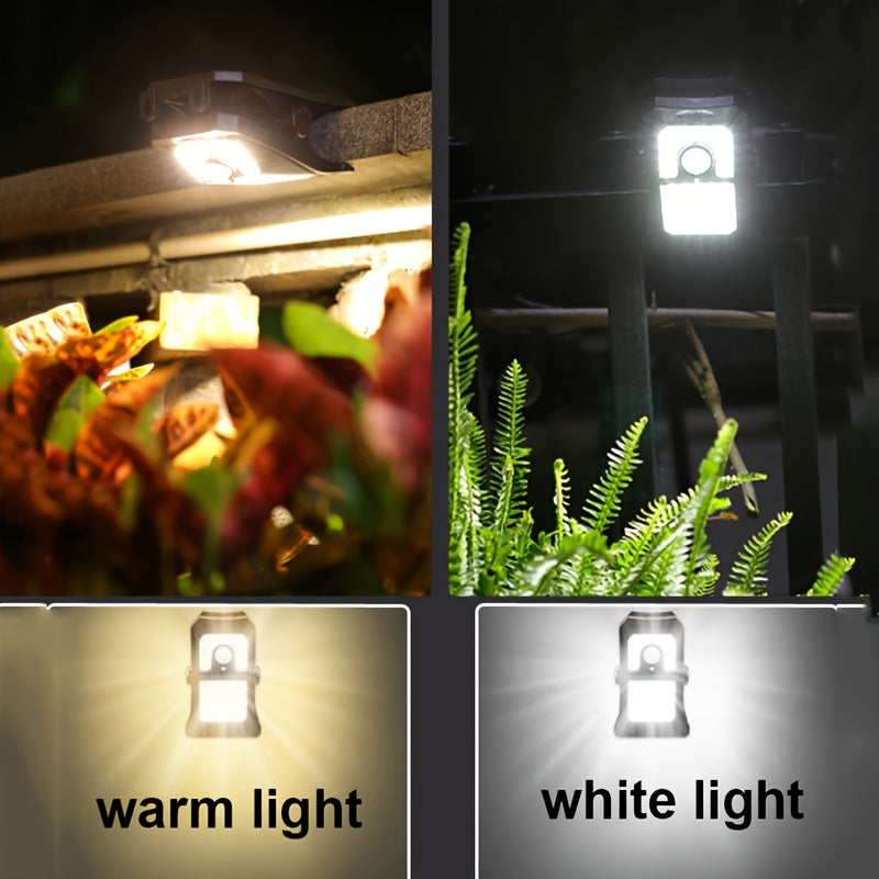 Outdoor Solar Motion Sensor Light with 45 LEDs 1500mAh Battery Clip-On for Porch Patio Garage
