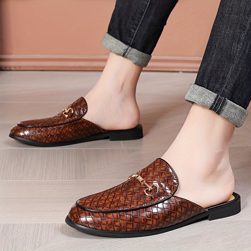 Men's Brown Faux Leather Loafers Slip-On Round Toe Casual Summer Shoes