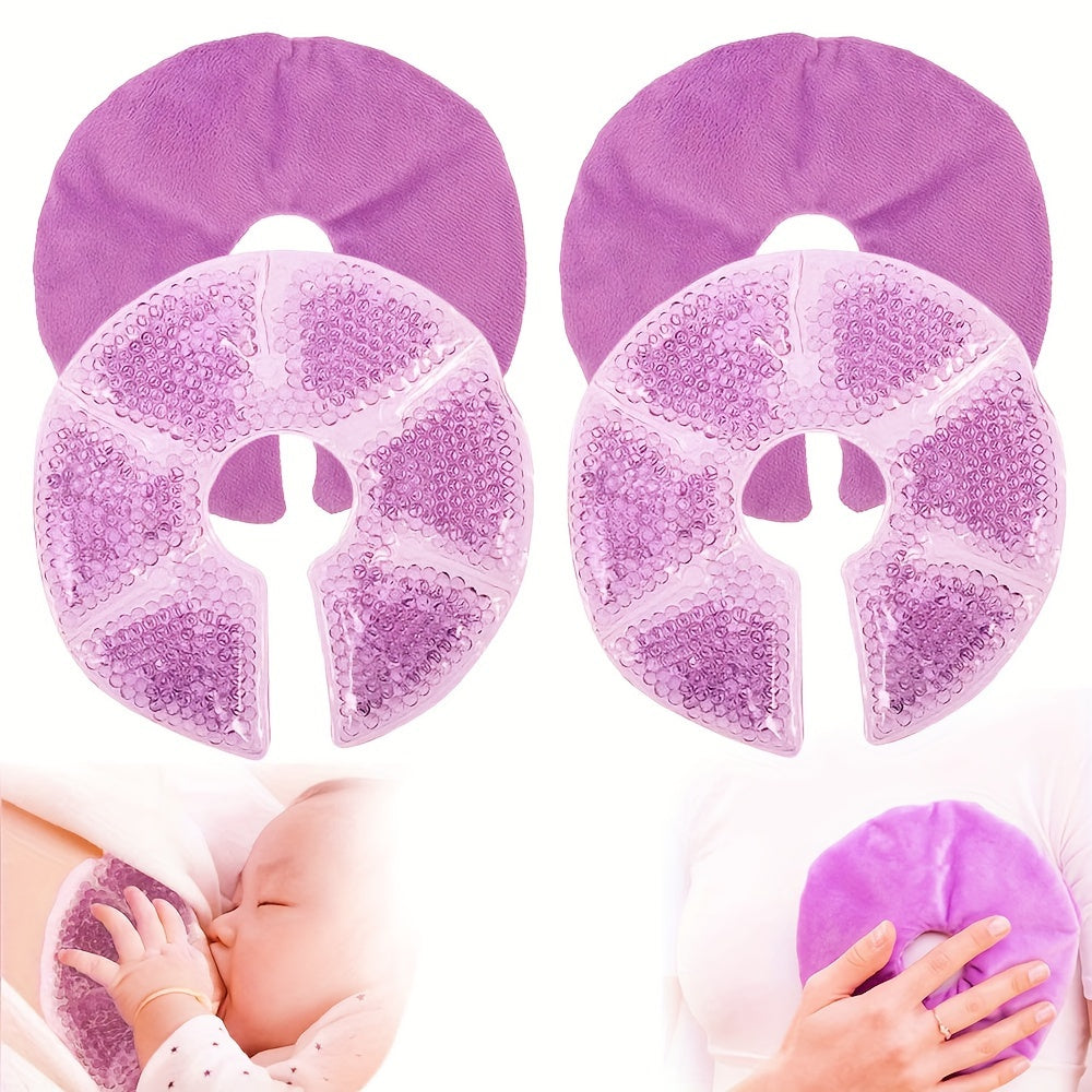 Set of 2 Soft Gel Breast Pads for Pain Relief Swelling and Milk Flow