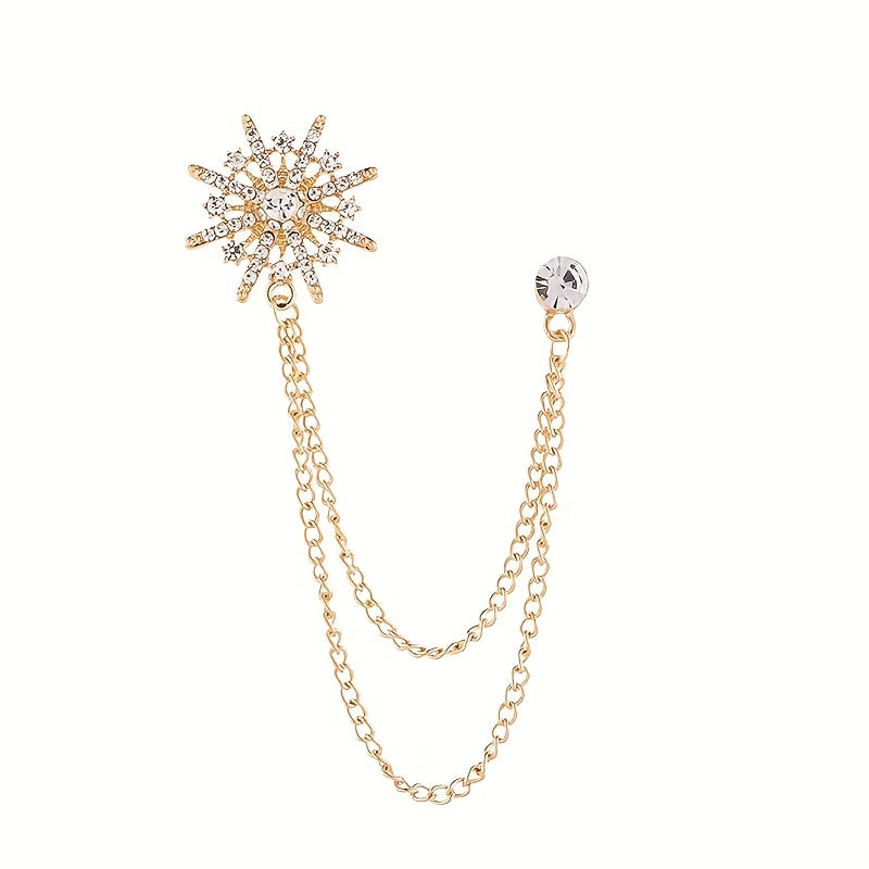 Men's Brooch Collar Pin with Crown Design, Korean-Inspired Elegant Suit Accessory