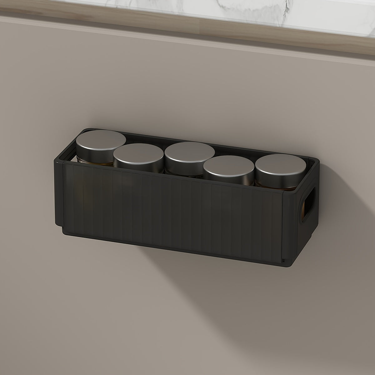 Foldable Plastic Storage Organizer for Cabinets and Walls Kitchen Bathroom Spice Rack