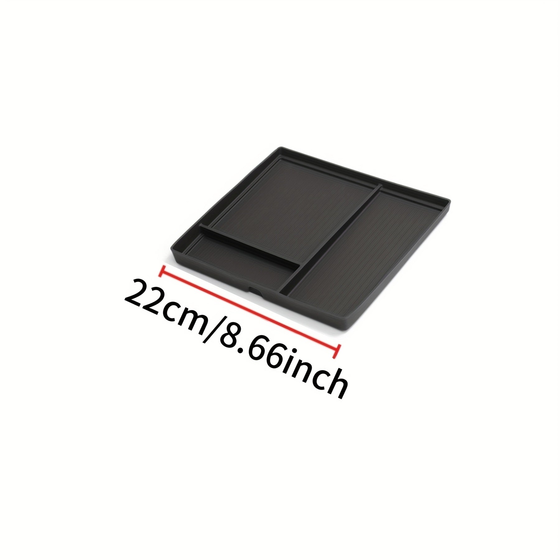 Universal Silicone Car Center Console Organizer Non-Slip Multi-Compartment Black