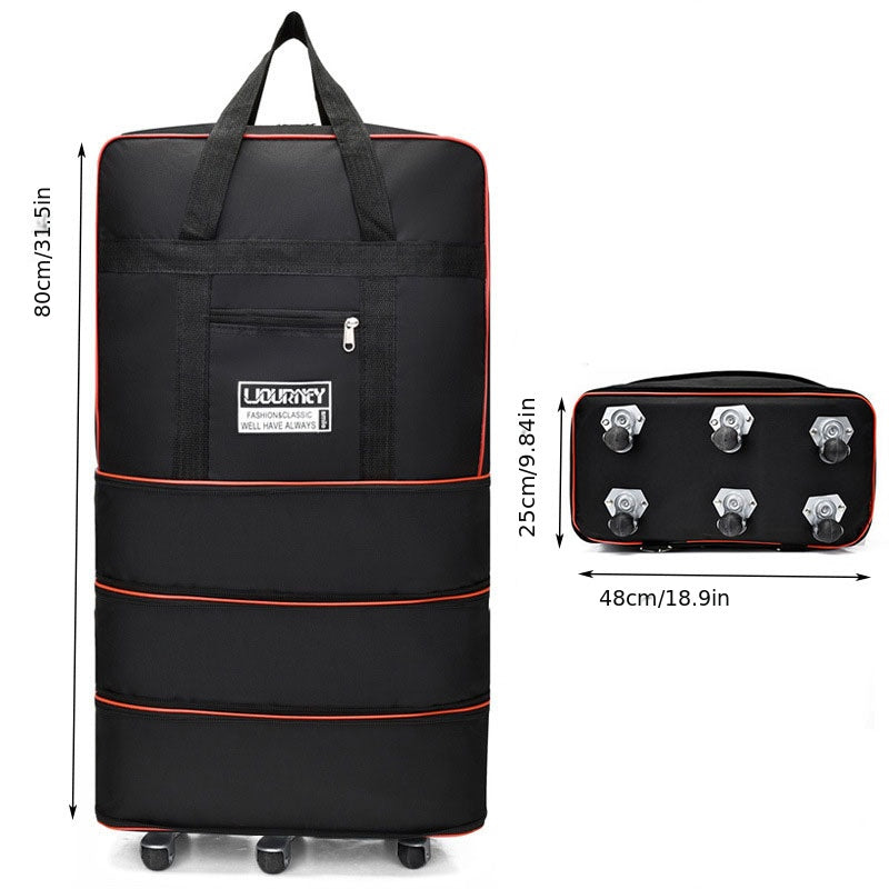 Yana katta saqlash uchun g'ildirakli buklanadigan yukxona sumkasi, biznes sayohatlari, chet elda o'qish yoki sayohat uchun ideal.