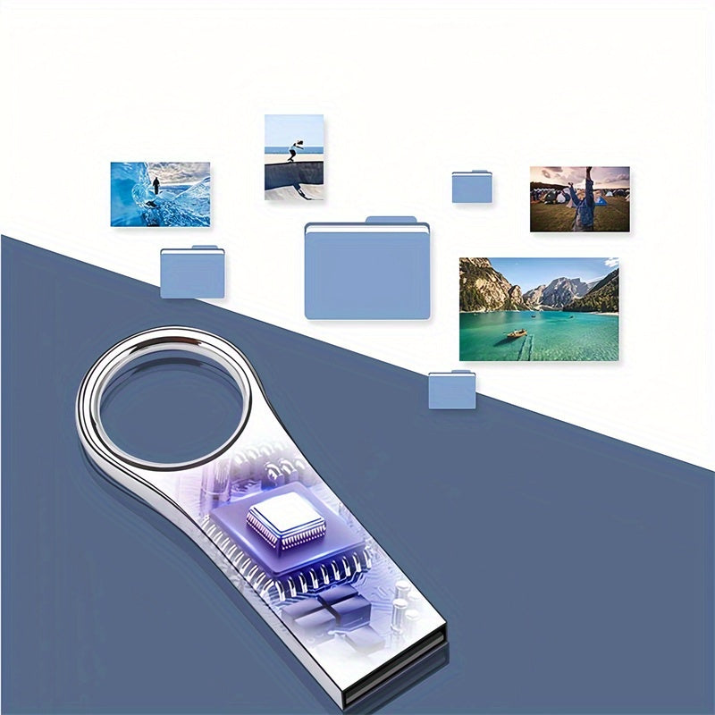 Metal USB Flash Drive 8GB to 110GB High-Speed USB 2.0 Keychain Storage for Photos Videos Files