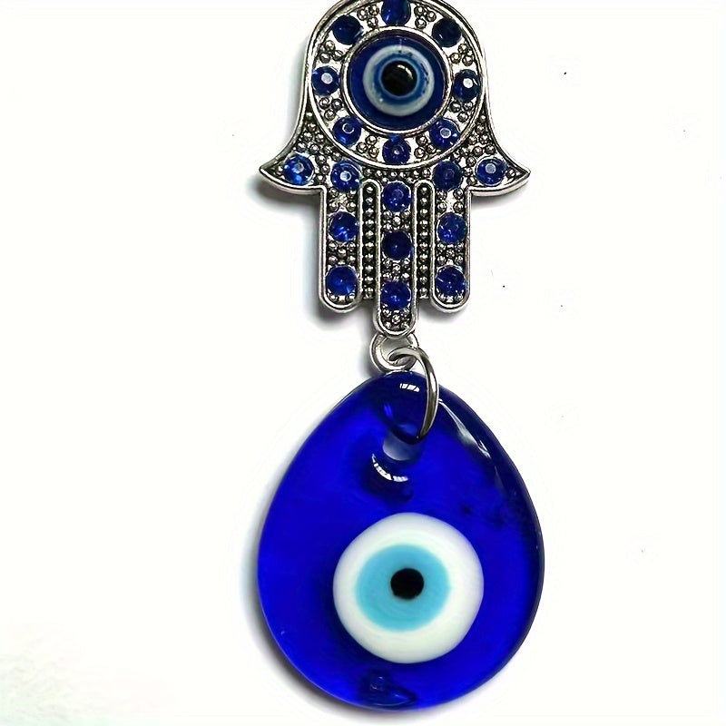 Uniseks shisha kalit halqasi, tush shaklidagi yovuz ko'z pendanti, avtomobil bezaklari