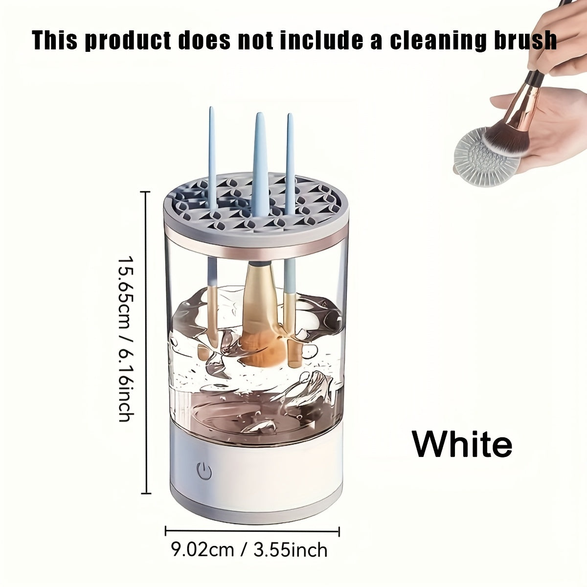 Electric Makeup Brush Cleaner USB Automatic Rotating Washer Dryer Fits All Brush Sizes