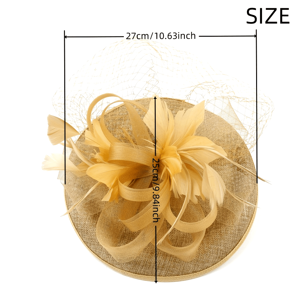 Women's Faux Feather Fascinator Hat with Veil for Parties and Special Occasions